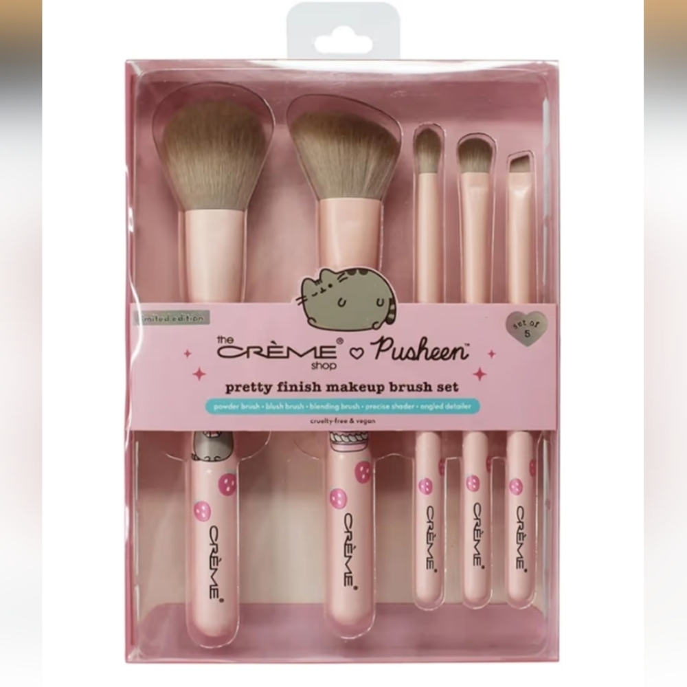 Pusheen Cat The Creme Shop Makeup Brushes Set Of 5